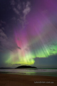 Southern Lights over Betsey Island Tasmania October 11 2024