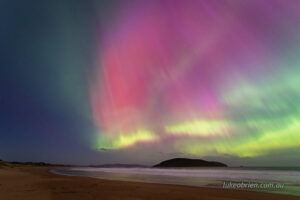 Southern Lights over Betsey Island Tasmania October 11 2024